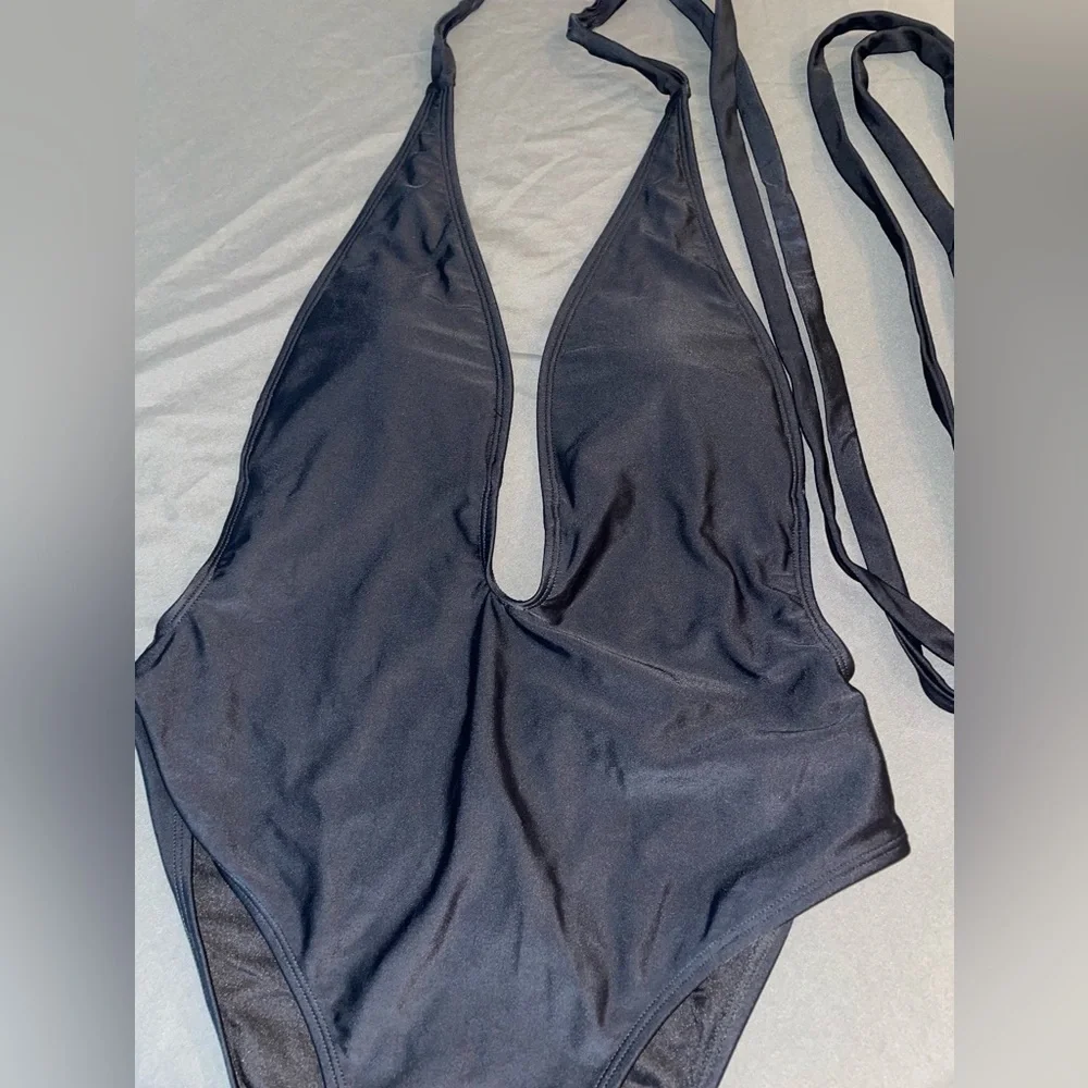 Multi-way Women’s One Piece Swimsuit High Waist Bikini with Tie Medium, Black - Picture 12 of 12